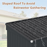 MUPATER 6 x 10 ft Outdoor Storage Shed,Galvanized Metal Shed Storage House with Lockable Door and Vents for Garden,Patio, Backyard, Grey MUPATER