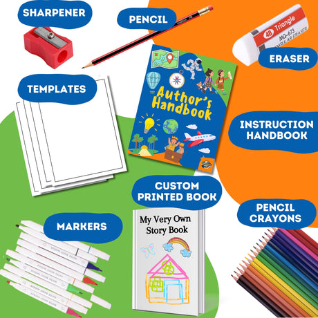 Story Crafters - Book Making Kit for Kids - with Custom Printed Hardcover Storybook - Write Draw a Storybook - Gift for Creative Kids - Novel Writing Starter - Book Maker Drawing Kit - Boys Girls Art Makealaxy