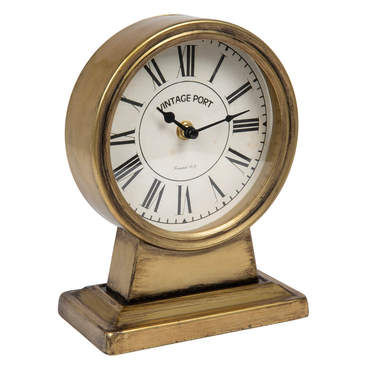 Creative Co-Op Decorative Metal Mantel Clock, Gold Finish Creative Co-Op