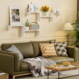 SRIWATANA Floating Shelves for Wall, Wall Shelves for Bathroom, Bedroom, Living Room, Kitchen, Office, Wood Shelves for Wall Decor Set of 5 (Washed White) SRIWATANA