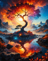 ldazao Paint by Numbers Kit for Adults Tree Paint-by-Number Kits Acrylic On Canvas DIY Trees Adult Oil Painting for Gift Adults' Paint-by-Number Kits Home Wall Decor 16x20 Inch ldazao