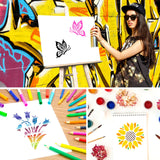 64Pcs Stencils for Painting on Wood, Reusable Stencil Crafts Drawing Templates, 3 Inch Stencil for Craft Ornament, Wall Paper Stencil Set for DIY Art Rock Wall Canvas Scrapbook Home Decor Pinsit