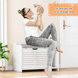 IDEALHOUSE Litter Box Enclosure with Top Opening with Cushion, Cat Litter Box Furniture Hidden, Litter Box Hidden, Cat House, Privacy Cat Litter Box Cabinet, White IDEALHOUSE