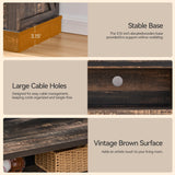 KBCLN Rustic Brown TV Stand for 65 Inch TVs, Sliding Barn Door Farmhouse Entertainment Center, Adjustable Shelves Media Console Table for Living Room KBCLN