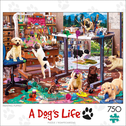 Buffalo Games - Steve Read - Painting Puppies - 750 Piece Jigsaw Puzzle for Adults -Challenging Puzzle Perfect for Game Nights - Finished Size is 24.00 x 18.00