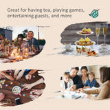 Outsunny 8 Pieces Patio Furniture Set with 9Ft Patio Umbrella, Outdoor Dining Table and Chairs, 6 Chairs, Push Button Tilt and Crank Parasol, Tempered Glass Top, Gray Outsunny