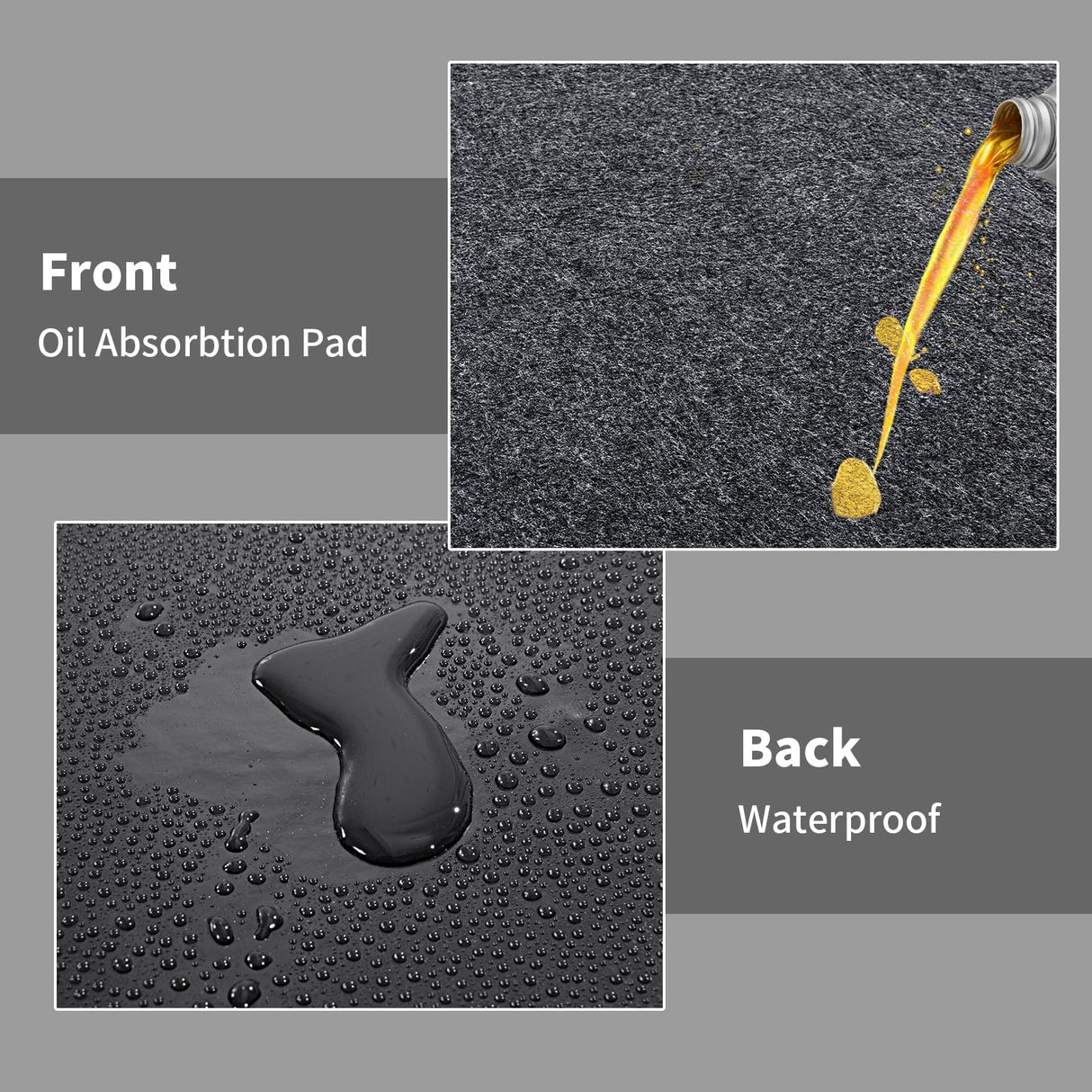 MABOZOO Garage Floor Mat 17x 7.4 Ft,Extra Large Garage Carpet,Reusable Absorbent Oil Spill Mat,Washable Garage Floor Mats for Under Car,Protects Floor from Spills, Drips and Stains,Garage Parking Mat MABOZOO