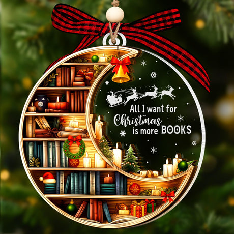 Bookshelf Ornament, Book Ornaments for Christmas Tree 2025, Unique Book Christmas Ornaments 2025 Gifts for Boys, Girls and Friend, Book Lover Christmas Ornament and Holiday Decor Gift Gifttags