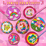 klmars Unicorn Themed Wooden Painting Kit-Glow in The Dark-Arts & Crafts Gifts for Kids Girls Ages 5-12-Wood Slice Craft Activities Kits -Unicorn Art Toys for Kids Christmas Gifts klmars