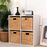 Wicker Storage Baskets Wicker Cube Baskets Foldable Hyacinth Storage Baskets,Rectangular Laundry Storage Bin,Square Basket for Shelves,Set of 2 Pcs,12 x 12 x 12in CXQCMUYE