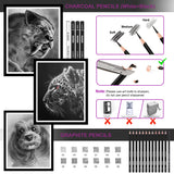 HIFORNY 42 PCS Drawing Set, Sketching Kit with Graphite & Charcoal Pencils, Blending Tools, Erasers & Accessories, Portable Zippered Travel Case for Artists & Beginners HIFORNY