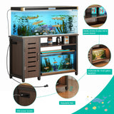 GarveeHome 55-75 Gallon Fish Tank Stand, Heavy Duty Aquarium Stand with Power Outlet and Cabinet for Fish Tank Accessories Storage(Fish Tank Not Included.) GarveeHome