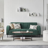 TUKAILAi Oval Coffee Table with Open Storage Shelf, 2-Tier Wooden Tea Table with Adjustable Feetpad, Industrial Center Table with Cross Metal Legs for Living Room, Bedroom, Lounge (Rustic Brown) TUKAILAi