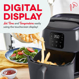 DASH Tasti-Crisp™ Electric Air Fryer Oven, 2.6 Qt., Grey – Compact Air Fryer for Healthier Food in Minutes, Ideal for Small Spaces - Auto Shut Off, Digital, 1000-Watt DASH