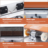 CTISMICE 1200W Jewelry Polisher with Display Screen, Variable Speed Bench Polishing Buffing Machine with Dual Exhaust Fan Blower, Dust Collector, Work Light and Eye Shield for Jewelry, Metal, Wood CTISMICE