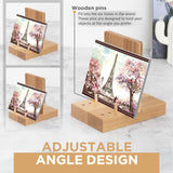 Plate Stand for Display - Adjustable 6x4 Inches Wooden Easel Stand, Picture Frame Holder, Decorative Tabletop Display Stand for Plates, Books, Photos, Posters & Menus by Demigo Demigo