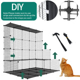 YITAHOME Cat Cage Indoor Large with Storage Cube DIY Outdoor Cat Enclosures Metal Cat Playpen with Hammock Platforms for 1-4 Cats 5 Tiers Cat Kennel Catio YITAHOME