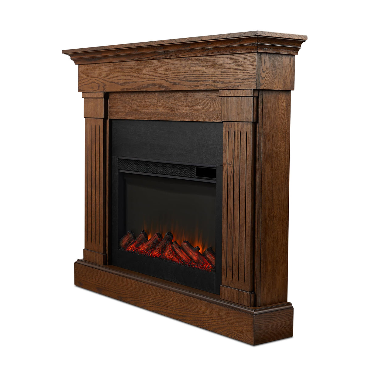 Real Flame Crawford 48" Slim Electric Fireplace with Mantel for Living Room or Bedroom, Replaceable Fireplace Insert Heater, Realistic Log and Flame Effect, Remote Control, Timer. Real Flame