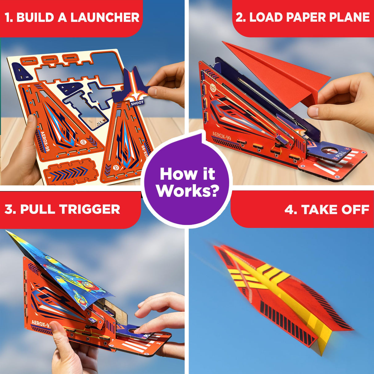 Doctor Jupiter Paper Airplane Book Kit, Crafts for Kids Ages 6+ | Birthday Gift Ideas for 6-7-8-9-10-11-12 Year Old Boys & Girls | Learning & Educational STEM Toy with 50 Paper Airplanes and Launcher Doctor Jupiter