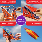 Doctor Jupiter Paper Airplane Book Kit, Crafts for Kids Ages 6+ | Birthday Gift Ideas for 6-7-8-9-10-11-12 Year Old Boys & Girls | Learning & Educational STEM Toy with 50 Paper Airplanes and Launcher Doctor Jupiter