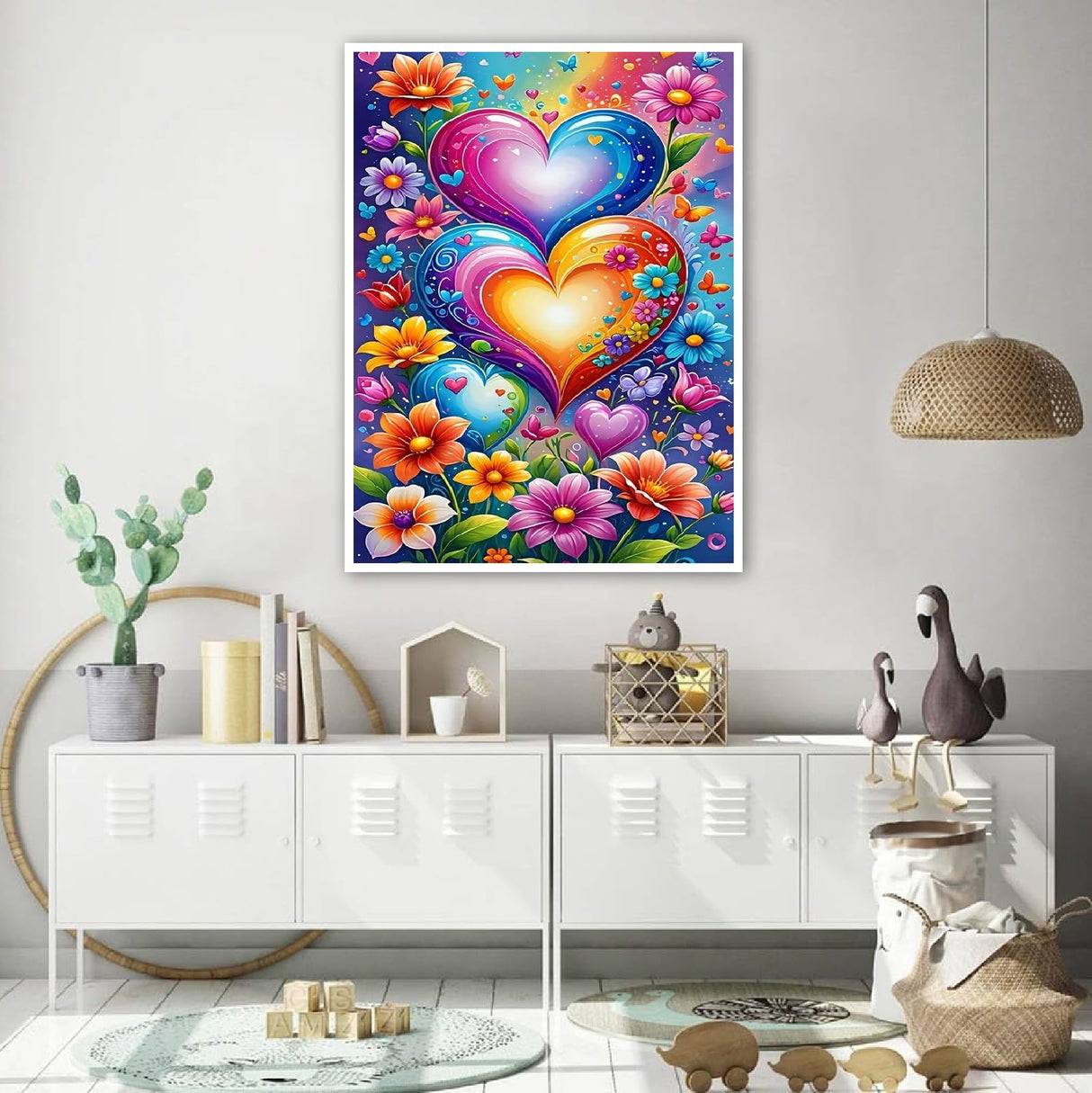 JFYHAB Love Diamond Painting Kits for Adults, Flower 5D Diamond Art Kits for Beginner DIY Full Drill Diamond Dots Crystal Craft Kits Gem Art for Home Wall Decor Gifts 11.8x15.7 inch JFYHAB