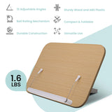 CataKenTika Wood Book Stand - Book Holder for Reading Hands Free, Foldable, Adjustable Book Display Stand, Cookbook Stand Portable, Lightweight Page Holder for Book Lovers, Cooks, Students 13.4"x9.4" CataKenTika