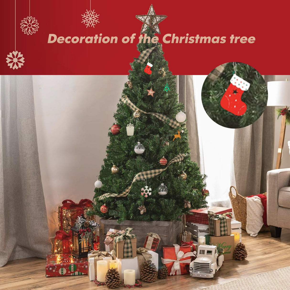 50pcs Christmas Wooden Ornaments for Crafts, 10 New Styles Unfinished Wood Slice Ornaments, Wooden Christmas Ornaments to Paint, Christmas Tree Hanging Ornaments Wood Christmas Decoration DIY Crafts Sotipevs