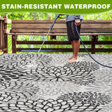 YONILE Outdoor Rug 9x12 ft with LED Light, Waterproof Reversible Outdoor Plastic Straw Rug for Patios Clearance, Large Outdoor Area Rug Carpet RV Mat for Camping Backyard Deck Porch Beach YONILE