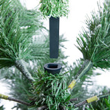 Yaheetech 7.5ft Premium Snow Flocked Hinged Artificial Christmas Fake Spruce Full Tree for Home Office Party Decoration with 1284 Branch White Snow Tips and Metal Stand Yaheetech