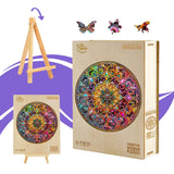 Wooden Puzzles for Adults - Mandala Wooden Puzzle, Unique Dreamland Wooden Jigsaw Puzzles for Adults, Wood Puzzles Adult, Perfect for Birthday Gift, Family Puzzles, Royal Size 600 Piece 17.3 x 17.3in Pijesaksa