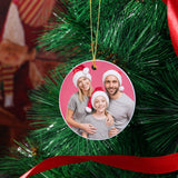 WILLBOND 10 Pieces Christmas Sublimation Ceramic Ornament Blank Ceramic Hanging Disc Ornament Porcelain Round Decoration Personalized Christmas Tree Sublimation Pendant for DIY Holiday Decor, 3 Inch WILLBOND