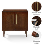 Crosley Furniture Everett Storage Cabinet and Record Player Stand with Vinyl Records Holder, Mahogany Crosley Furniture