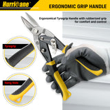HURRICANE 10 Inch Aviation Tin Snips, Heavy Duty Metal Cutter Shears for Cutting Sheet Metal, Straight Cut, Chrome Vanadium Steel HURRICANE
