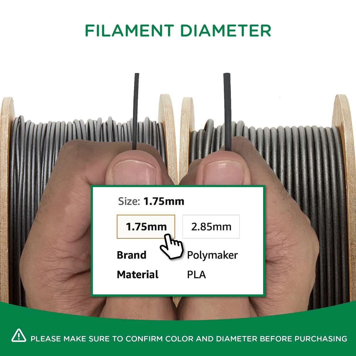Polymaker Matte PLA Filament 1.75mm Wood Brown, 1.75 PLA 3D Printer Filament 1kg - PolyTerra 1.75 PLA Filament Matte Wood Brown 3D Printing Filament Polymaker