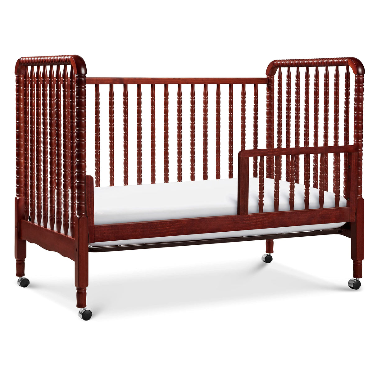 DaVinci Jenny Lind 3-in-1 Convertible Crib in Rich Cherry, Removable Wheels, Greenguard Gold Certified DaVinci