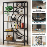 Tribesigns 71-Inch Geometric Industrial Bookcase with 8 Tiers and Metal Frame for Elegant Open Storage Tribesigns