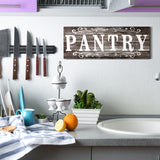 Pantry Sign Pantry Wall Decor Farmhouse Pantry Sign Wooden Rustic Pantry Sign Retro Pantry Hanging Sign Wooden Art Printed Decor for Home Pantry Room Holiday Decoration, 16 x 6 Inches (Gray) Jetec