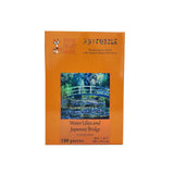Wooden Jigsaw Puzzle for Adults - Uniquely Shaped Pieces - Made in The USA by FoxSmartBox - 210 Pieces - Water Lilies and Japanese Bridge FoxSmartBox