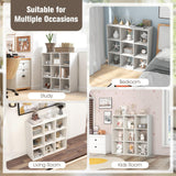 Tangkula Modern 9-Cube Wooden Bookshelf with Anti-Tipping Kits - Stylish Open Storage for Living Spaces Tangkula