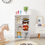 VECELO 5 Cube Modern Bookcases, 3 Tier Bookshelves, 31 Inch High Cubby Storage Organizer, Shelf Hight Up to 12.8 Inches Suit for Most Books, Vertical or Horizontal Use Available,Pearl White VECELO