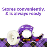 Scotch Gift Wrap Tape, Invisible, 0.75 in. x 650 in., 6 Dispensers/Pack, Create Halloween Crafts Scotch