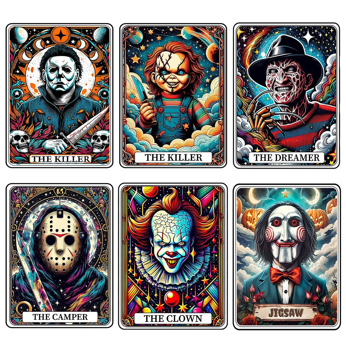 WUDWL 6 Pack Halloween Diamond Art Kits for Adults Beginners,Horror Diamond Painting Kits for Adults,5D Full Drill DIY Diamond Dot Gem Art Kit Wall Home Decor Arts Craft 12x16 inch WUDWL