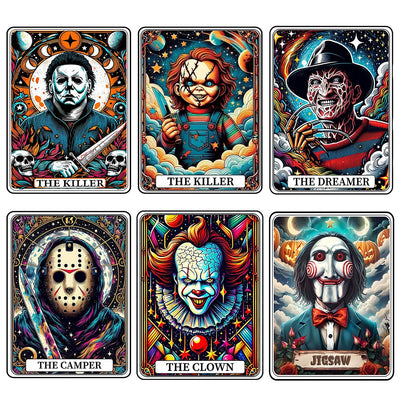 WUDWL 6 Pack Halloween Diamond Art Kits for Adults Beginners,Horror Diamond Painting Kits for Adults,5D Full Drill DIY Diamond Dot Gem Art Kit Wall Home Decor Arts Craft 12x16 inch