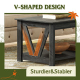 WLIVE Coffee Table, 43" Living Room Coffee Table with Storage Shelf, Center Table for Living Room, Bedroom, Office and Balcony, Black WLIVE