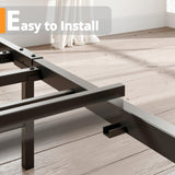 LIKIMIO Queen Bed Frame, Storage Headboard with Charging Station, Solid and Stable, Noise Free, No Box Spring Needed, Easy Assembly (Walnut and Beige) LIKIMIO