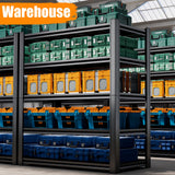 78''H Garage Shelving Heavy Duty Garage Storage Shelves, 3000 LBS Adjustable 5 Tier Industrial Shelving Unit, Metal Utility Shelf for Basement, Warehouse and Workshop (78''Hx36''Wx16''D, Black) ErgoNova