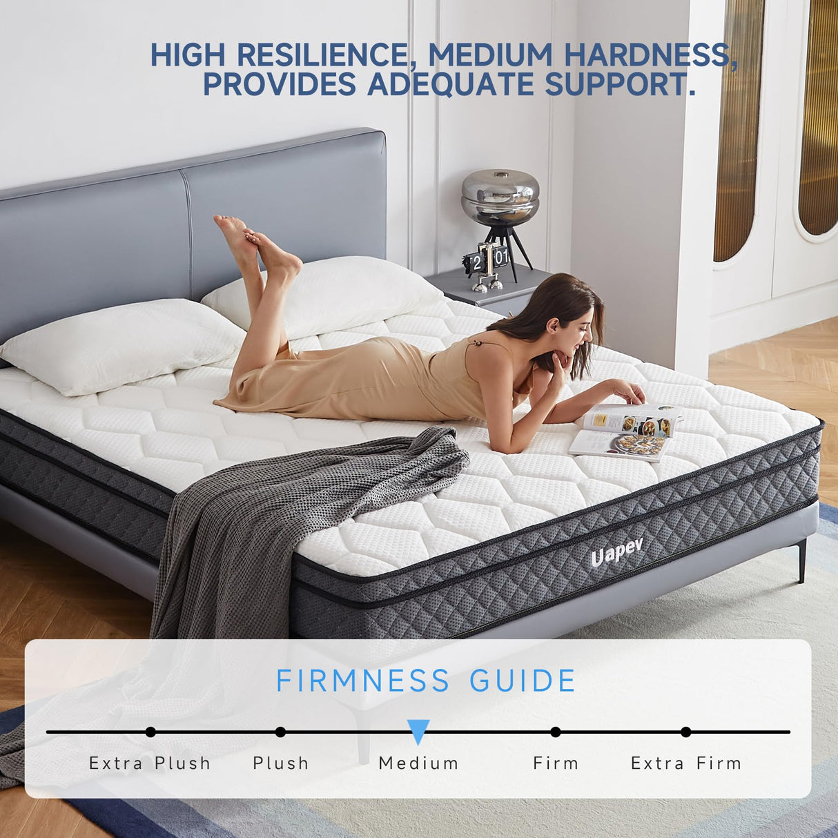 Uapev Queen Mattress,10inch Thickness Mattress in A Box,Memory Foam Hybrid Mattress,with Individual Pocket Spring for Motion Isolation & Silent Sleep,Pressure Relief,Plush Texture. Uapev