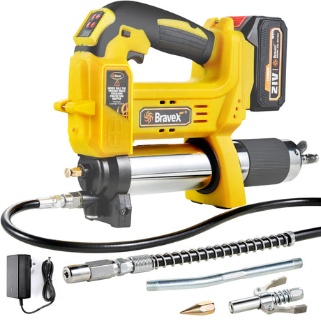 STEINBRÜCKE Grease Gun - Grease Gun Battery Powered, Cordless Grease Gun with 40” Long Hose, Electric Grease Gun STEINBRÜCKE