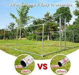 HITTITE Large Metal Chicken Coop with Run, 12.8 x 9.84 x 6.56 ft Walk in Poultry Cage Chicken Run Pen, Outdoor Chicken Runs for Yard with Waterproof & Anti-UV Cover HITTITE