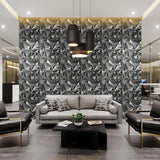 STICKGOO Diamond 3D Wall Panels, Brushed Silver Decorative Wall Covering Panels for Interior Wall Decor, PVC Accent Wall Panels for Living Room Bedroom Game Room STICKGOO